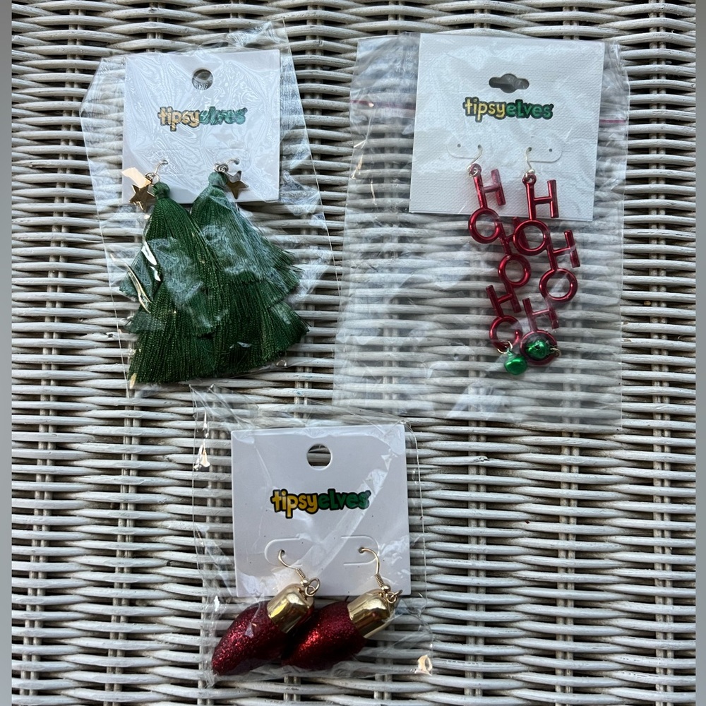 3 pairs Christmas earrings